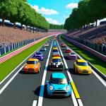 Animated Mini-Car Race**

"A vibrant scene of animated mini-cars racing on a colorful track, surrounded by cheering crowds; daytime setting, clear sky; fully clothed characters; safe for work; appropriate content; family-friendly; perfect anatomy; correct proportions; professional animation quality; well-formed details, modest designs."

**
