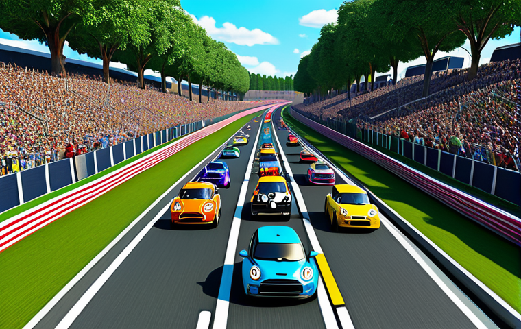 Animated Mini-Car Race**

"A vibrant scene of animated mini-cars racing on a colorful track, surrounded by cheering crowds; daytime setting, clear sky; fully clothed characters; safe for work; appropriate content; family-friendly; perfect anatomy; correct proportions; professional animation quality; well-formed details, modest designs."

**