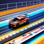 미니카 활용 이벤트 아이디어 - **Prompt: Augmented Reality Miniature Race**
    A vibrant, futuristic scene depicting a miniature c...