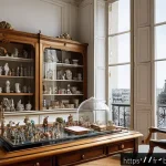 Home 21 미니카 부품 직구 성공 팁 - A cozy, well-lit collector’s room in a modern Parisian apartment, featuring elegant adjustable glass...
