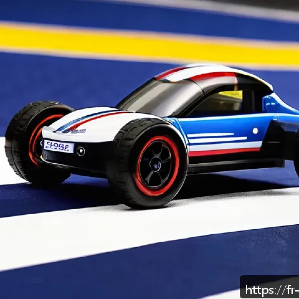 미니카 해외 직구 가이드 - A detailed close-up of a European mini remote-controlled car designed for beginners, featuring a lig...