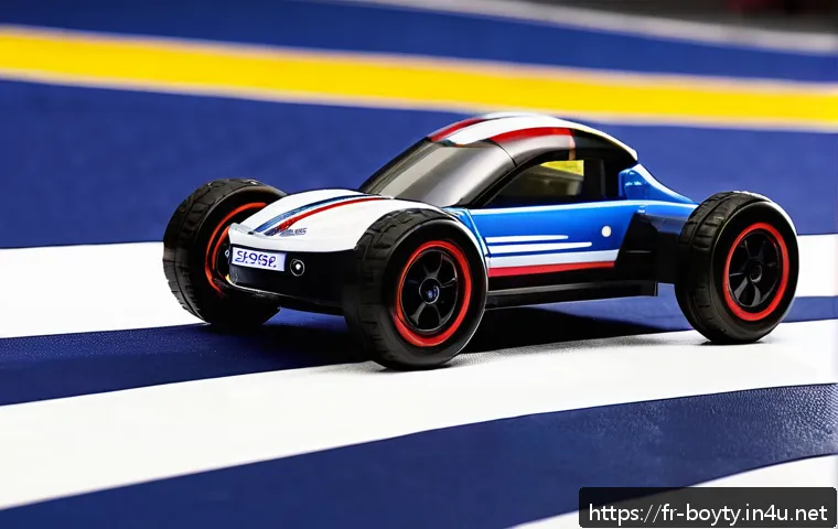 미니카 해외 직구 가이드 - A detailed close-up of a European mini remote-controlled car designed for beginners, featuring a lig...