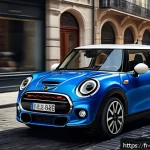 Home 18 미니카의 기계적 안정성 - A sleek modern mini-car driving smoothly on an urban street with visible advanced intelligent suspen...