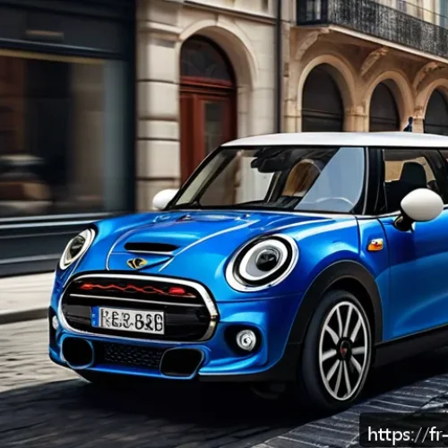 Home 30 미니카의 기계적 안정성 - A sleek modern mini-car driving smoothly on an urban street with visible advanced intelligent suspen...